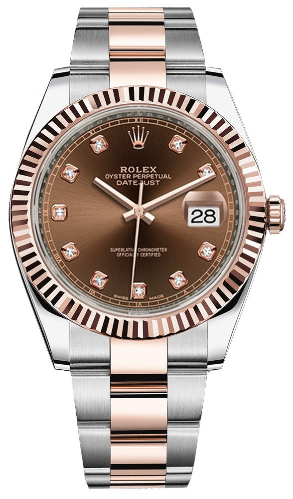 Rolex Datejust 41 Men's Solid Rose Gold & Steel Watch 126331-0003