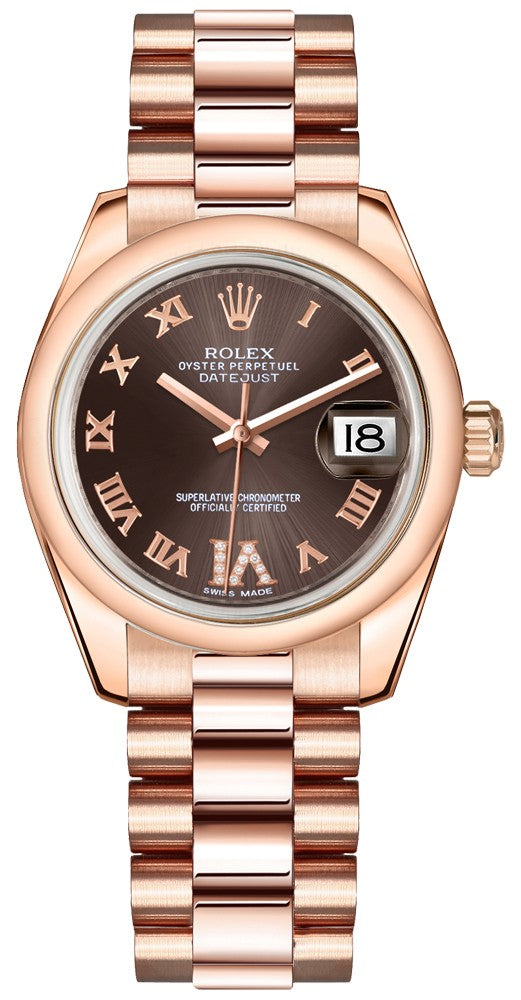 Rolex Datejust 31 Rose Gold Women's Watch 178245F-0032