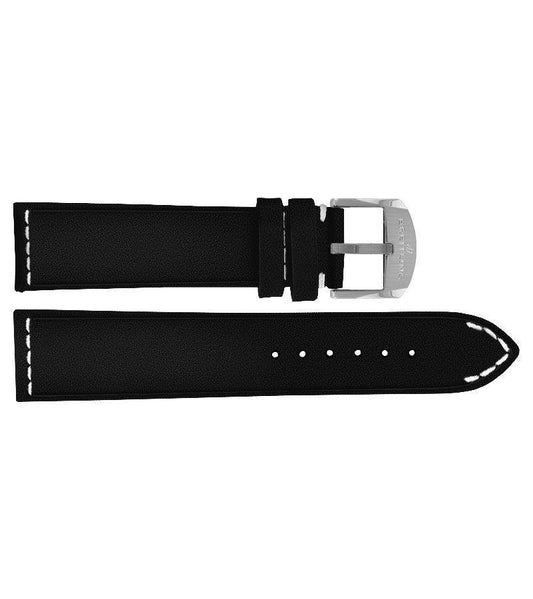 Breitling 23mm Inlet Black Leather OEM Watch Strap 487X