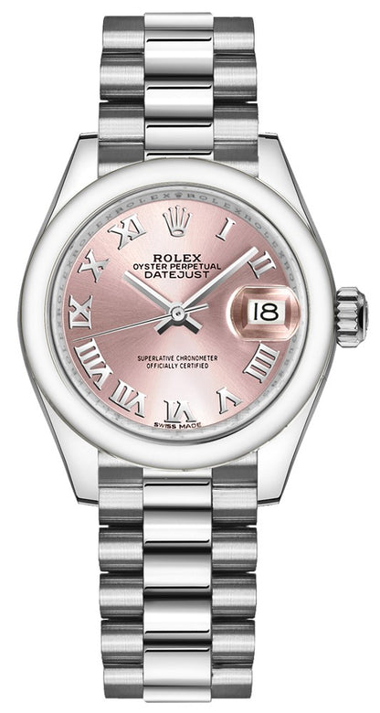 Rolex Lady-Datejust 28 Pink Roman Dial Women's Watch 279166-0012