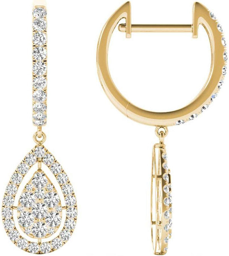 Diamond Earrings, 1.0 Carat Diamonds on 18k Solid Gold E20239Y