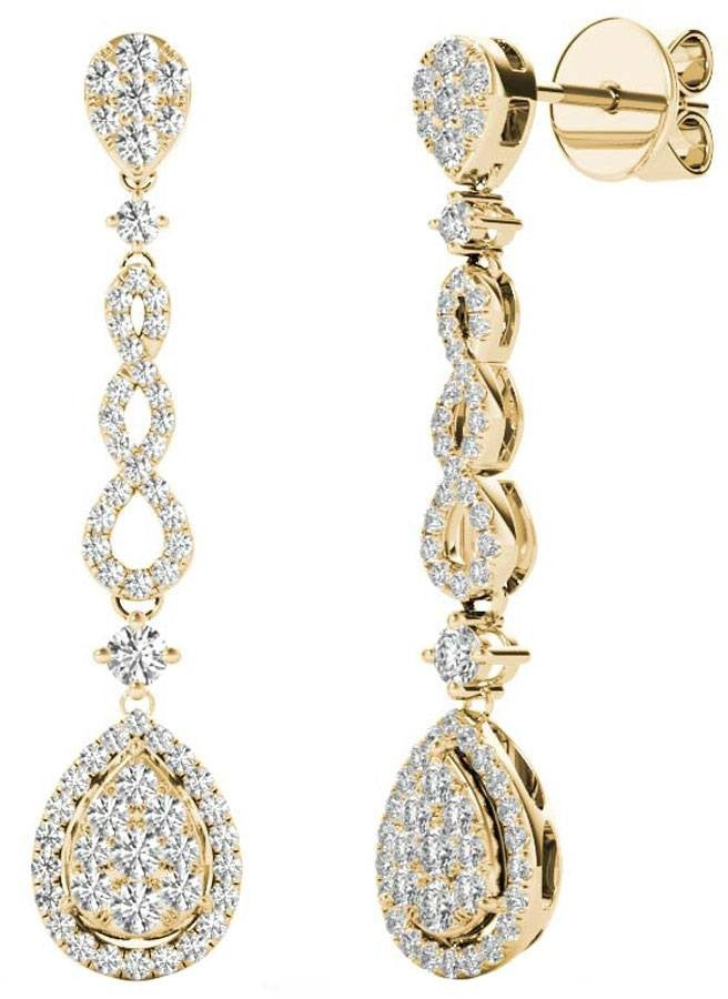 Diamond Earrings, .58 Carat Diamonds on Solid 18k Yellow Gold E20251Y