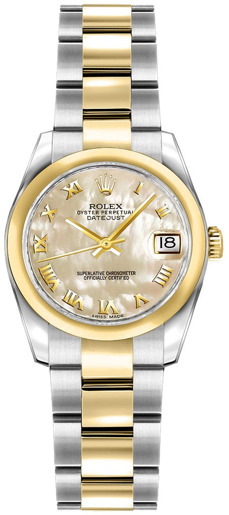 Rolex Lady-Datejust 26 Solid 18K Yellow Gold & Steel Women's Watch 179163