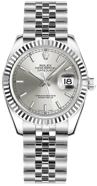 Rolex Datejust 31 Silver Automatic Steel & White Gold Watch 178274-0009