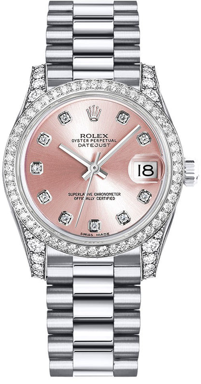 Rolex Datejust 31 18k White Gold Women's Watch 178159-0019