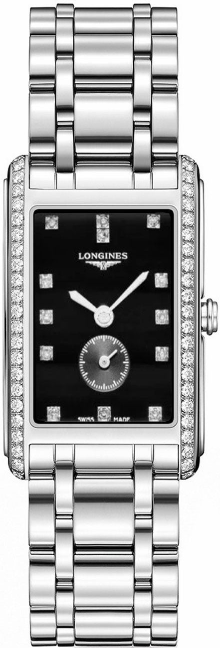 Longines DolceVita Black Dial Men's Diamond Watch L5.755.0.57.6