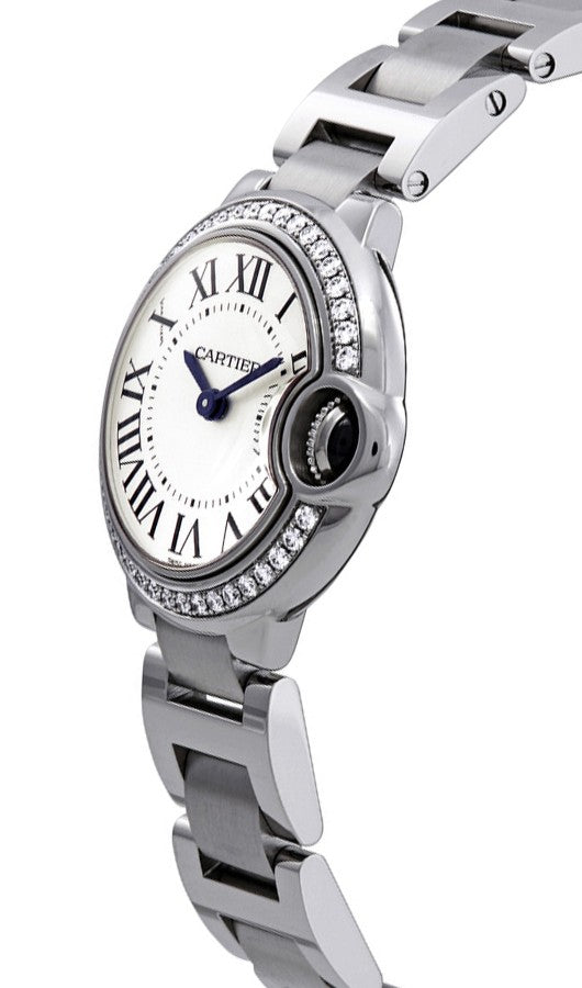 Cartier Ballon Bleu Diamond Steel 28mm Women's Watch W4BB0015