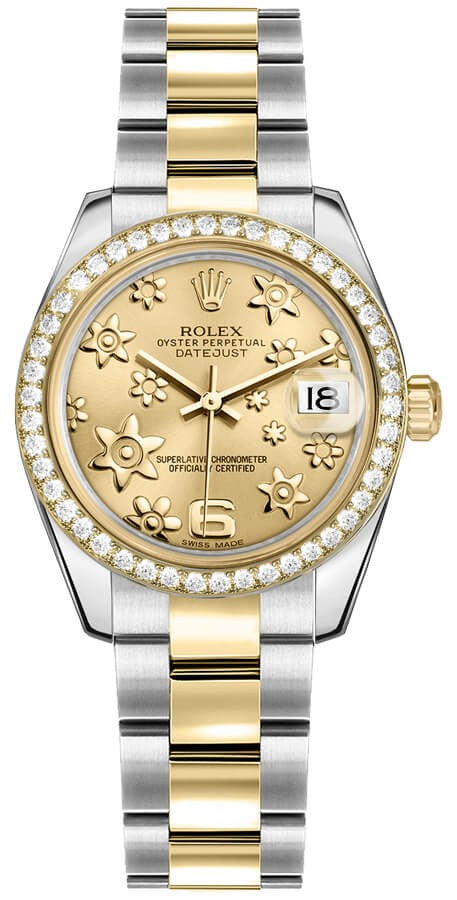 Rolex Datejust 31 Champagne Floral Dial Women's Watch 178383