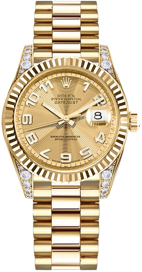 Rolex Datejust 31 Gold Diamond Women's Watch 178238