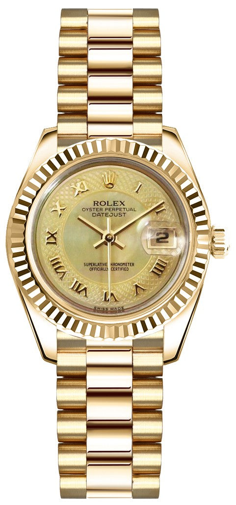 Rolex Lady-Datejust 26 Gold Watch 179178