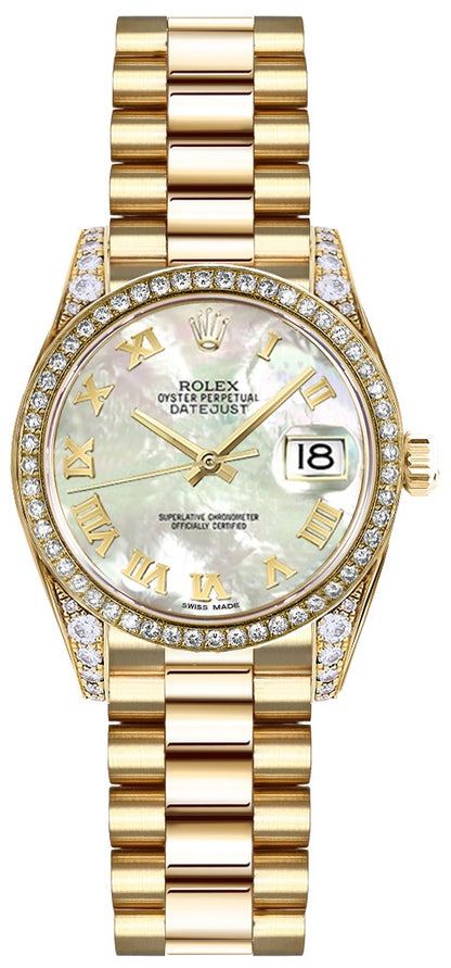 Rolex Lady-Datejust 26 Mother of Pearl Roman Dial Women's Watch 179158