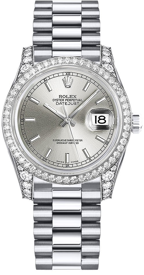 Rolex Datejust 31 Silver Dial White Gold Women's Watch 178159-0018