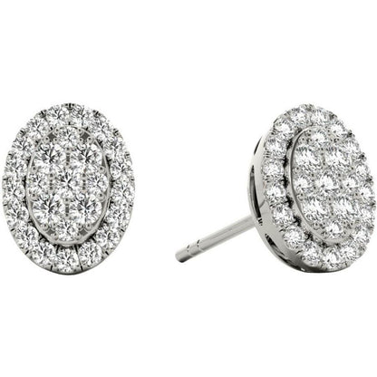 .31 TCW White Gold Diamond Halo Pave Earrings E20237W