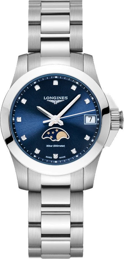 Longines Conquest Moon Phase Women's Watch L3.380.4.97.6