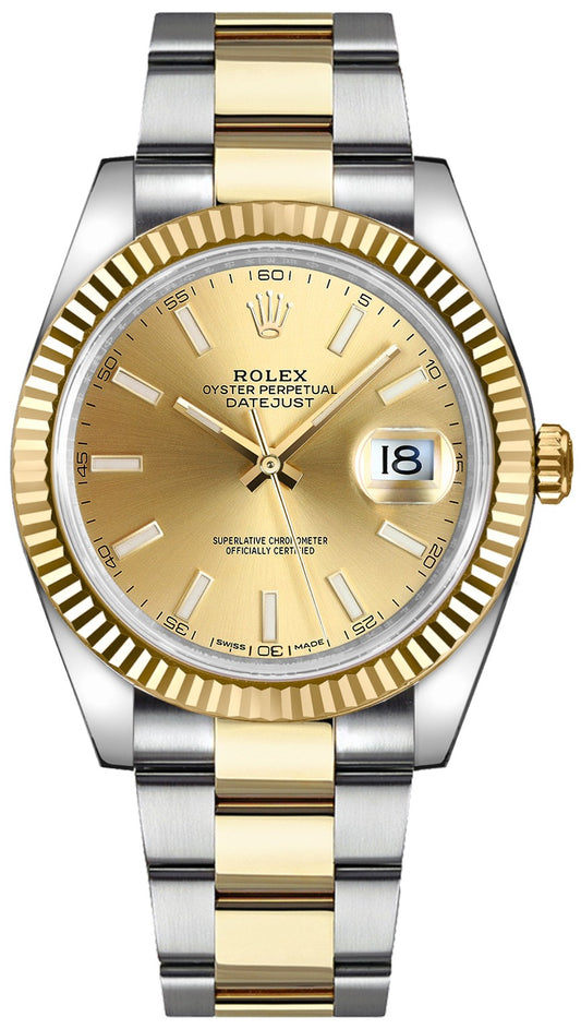 Rolex Datejust 41 Fluted Bezel Gold & Steel Watch 126333-0009