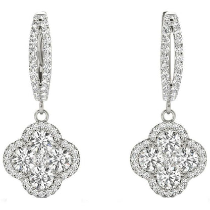 Diamond Earrings, 1.07 Carat Diamonds on Solid 18k White Gold E21973W