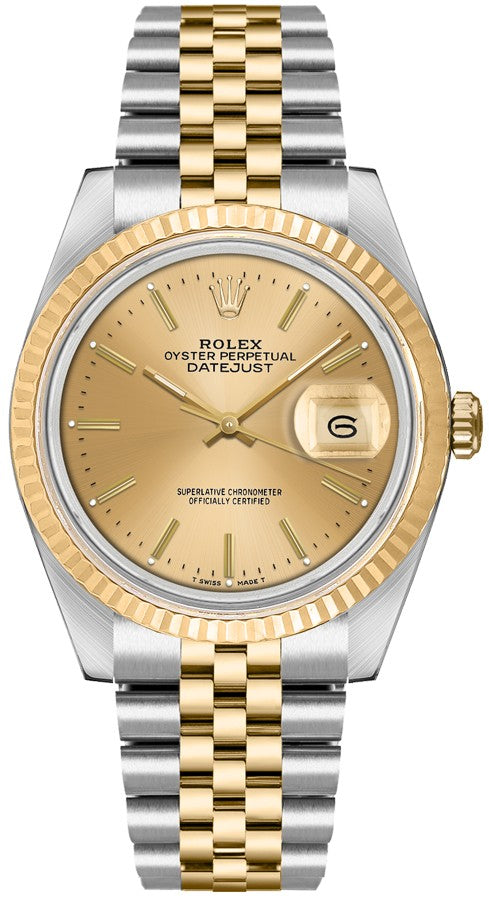 Rolex Datejust 36 Champagne Dial Unisex Watch 16233