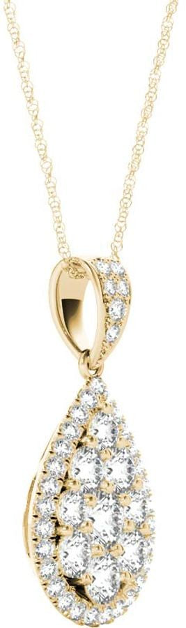 Diamond Oval Pendant, 1.08 Carat on 18k Yellow Gold P20248Y