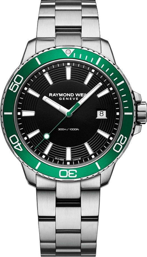 Raymond Weil Tango Green Bezel Men's Watch 8260-ST7-20001