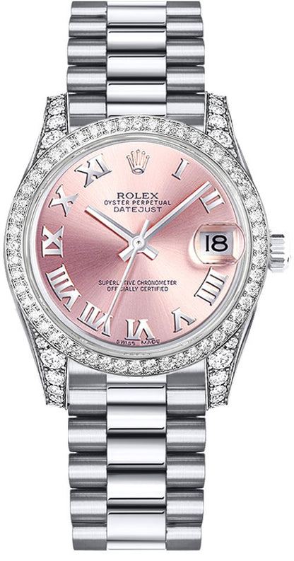 Rolex Datejust 31 Pink Dial White Gold Watch 178159-0071