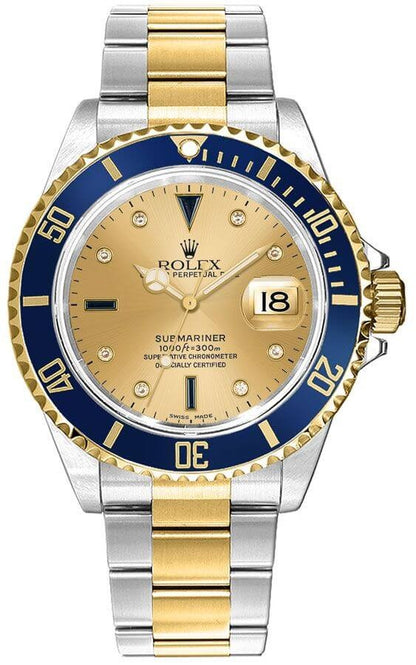 Rolex Submariner Date Serti Dial Men's Watch 16613