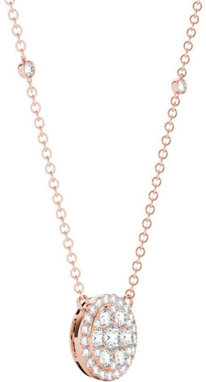 Diamond Round Pendant, .56 Carat on 18k Rose Gold P20242R