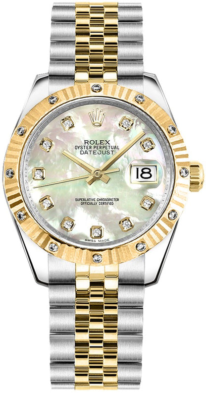 Rolex Datejust 31 Mother of Pearl Diamond Jubilee Bracelet Watch 178313-0035