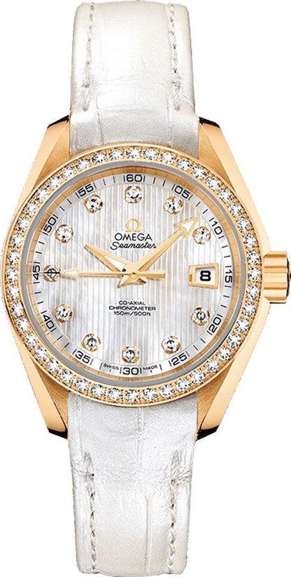 Omega Seamaster Aqua Terra 18k Gold Diamond Women's Watch 231.58.30.20.55.002