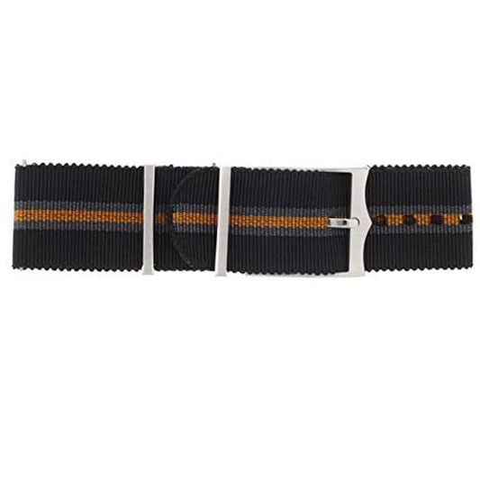 Tudor 22mm Inlet Black, Grey & Orange Fabric OEM Nato Watch Strap 4206560