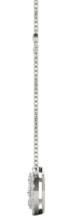 Diamond Round Pendant, .56 Carat on Solid 18k White Gold P20242W