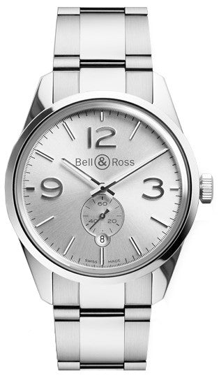 Bell & Ross Vintage Officer Silver Dial 41mm Men's Watch BRG123-WH-ST/SST