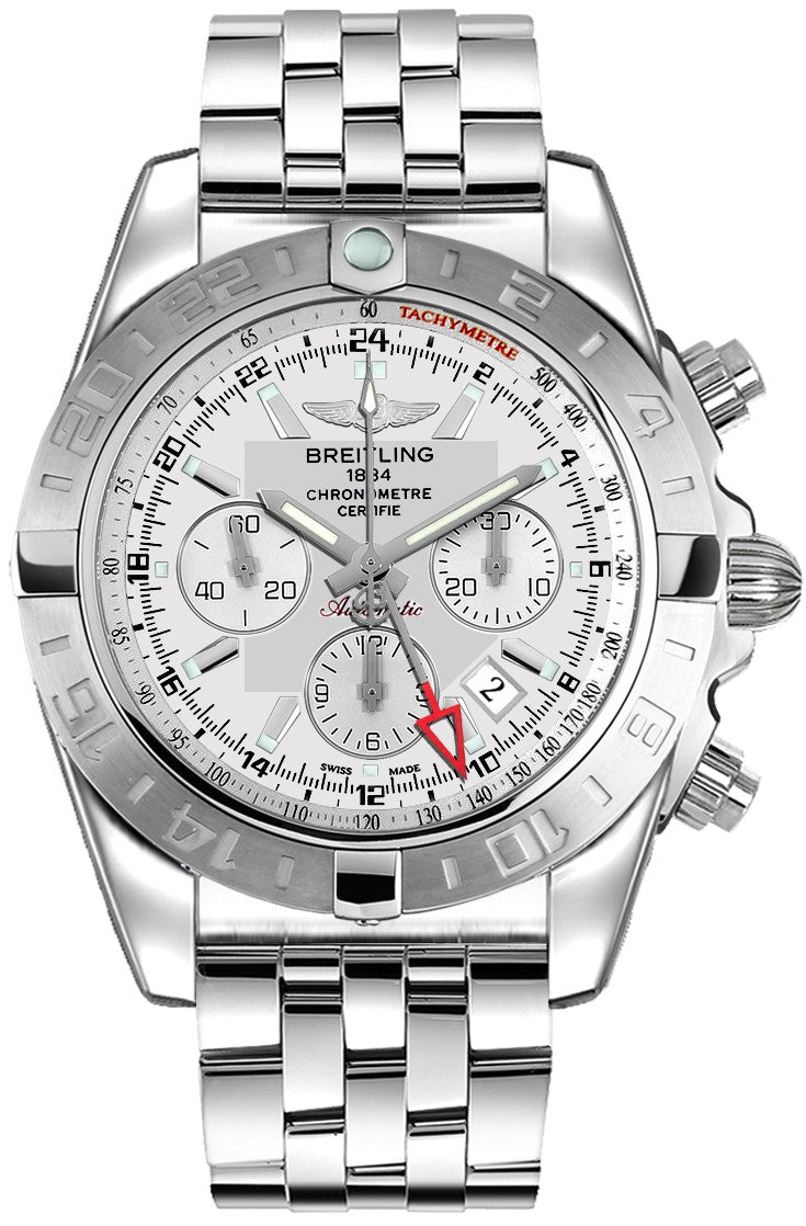 Breitling Chronomat 44 GMT Silver Dial Men's Watch AB042011/G745-375A