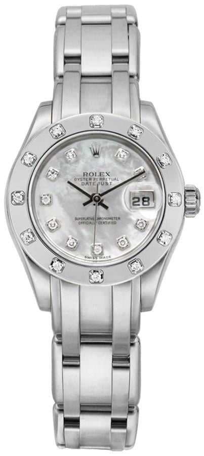 Rolex Pearlmaster Mother of Pearl Diamond Dial Women's Watch 80319