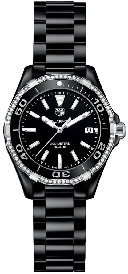 Tag Heuer Aquaracer Diamond Black Ceramic Women's Watch WAY1395.BH0716