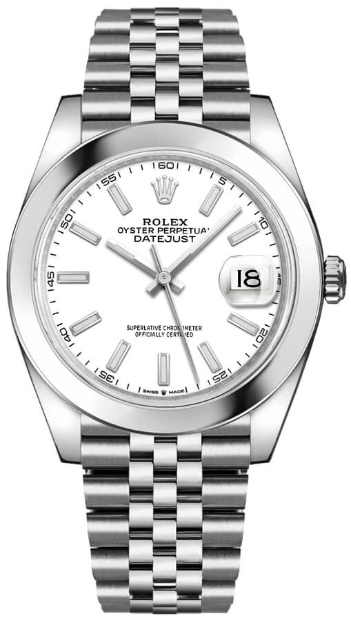 Rolex Datejust 41 White Dial Oystersteel Automatic Men's Watch 126300-0006