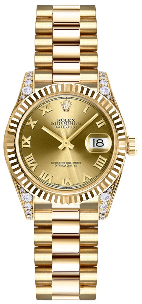 Rolex Lady-Datejust 26 Solid Gold Women's Watch 179238