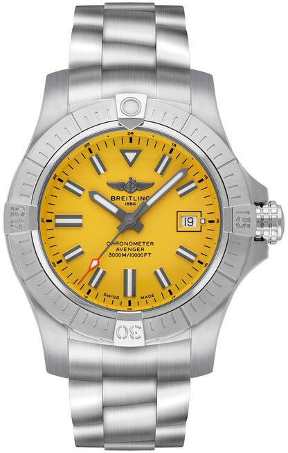 Breitling Avenger Seawolf Yellow Dial Men's Watch A17319101I1A1