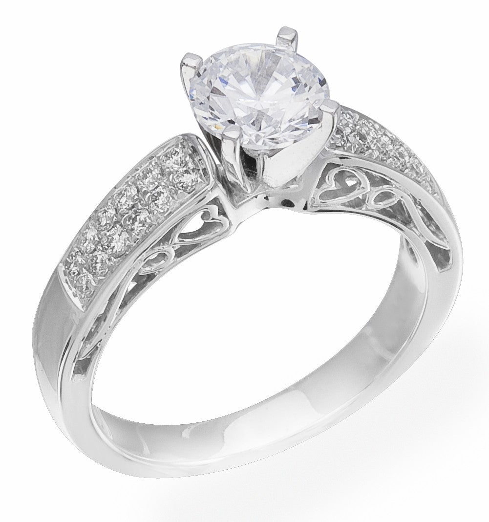 Diamond Ring, .24 Carat Diamonds on 14K White Gold