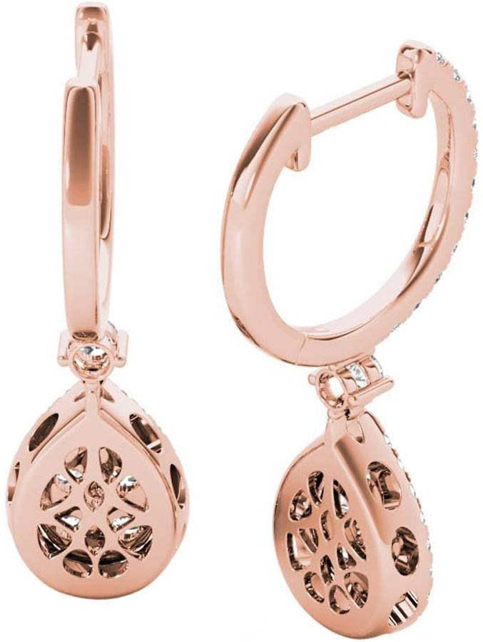 Diamond Earrings, 1.45 Carat Diamonds on Solid 18k Rose Gold E20240R