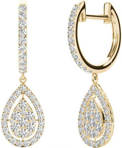 Diamond Earrings, 1.0 Carat Diamonds on 18k Solid Gold E20239Y