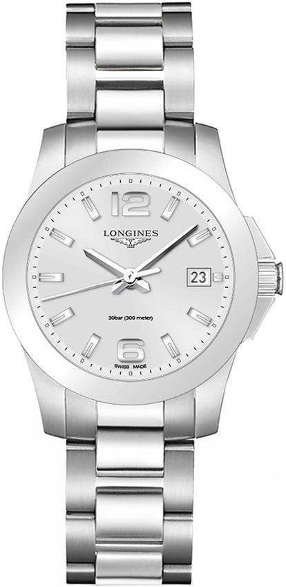 Longines Conquest Silver Dial Steel Women's Watch L3.377.4.76.6