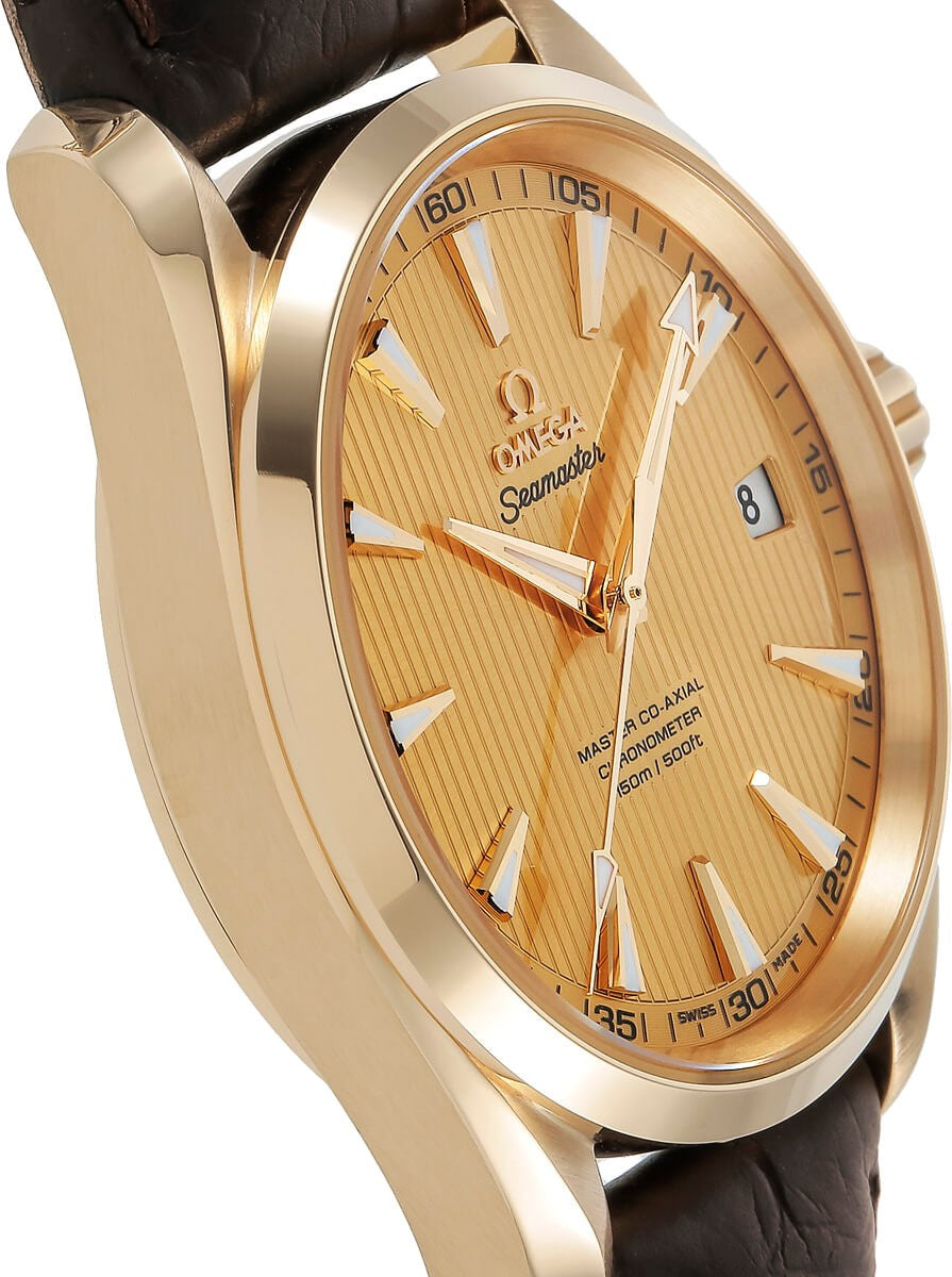 Omega Seamaster Aqua Terra Champagne Dial 18k Gold Men's Watch 231.53.42.21.08.001