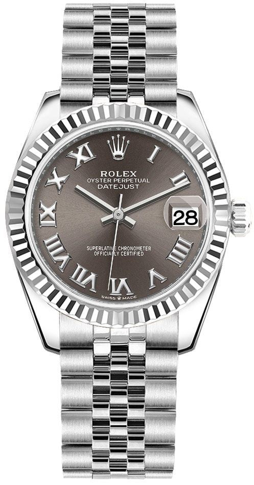 Rolex Datejust 31 Dark Grey Roman Numeral Dial Women's Watch 278274-0022