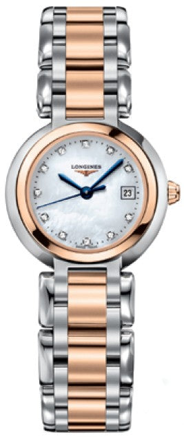 Longines PrimaLuna 18k Rose Gold & Stainless Steel Women's Watch L8.110.5.87.6