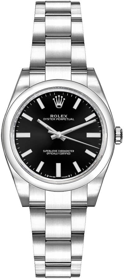 Rolex Oyster Perpetual 28 Black Dial Women's Watch 276200-0002