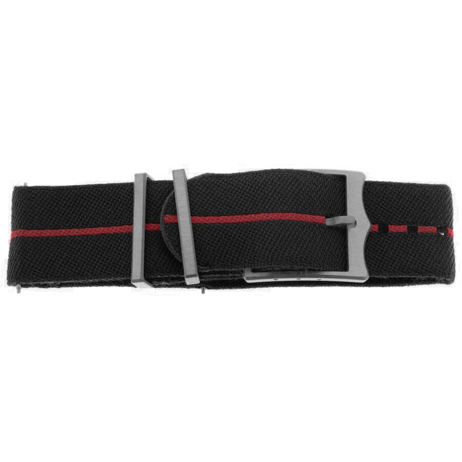 Tudor 22mm Inlet Black & Red Fabric OEM Nato Watch Strap 4239762A