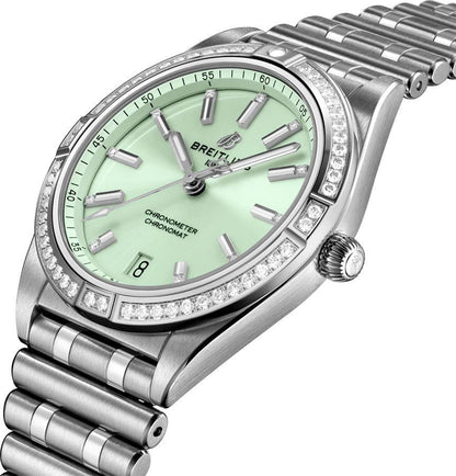 Breitling Chronomat Automatic 36 Mint Green Dial Watch A10380591L1A1