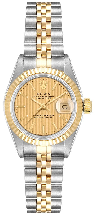 Rolex Lady-Datejust 26 Champagne Tapestry Dial Women's Watch 69173