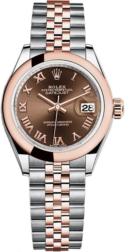 Rolex Lady-Datejust Chocolate Roman Dial Women's Watch 28 279161-0009