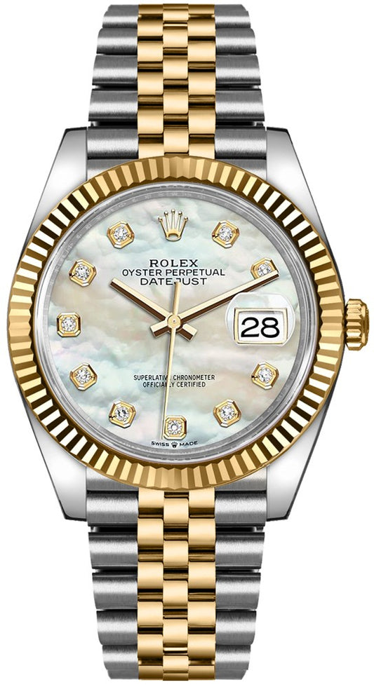 Rolex Datejust 36 Mother of Pearl Diamond Dial Watch 126233-0023